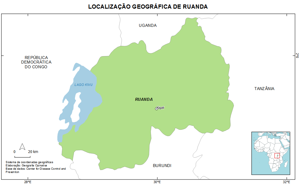 Localização geográfica de Ruanda