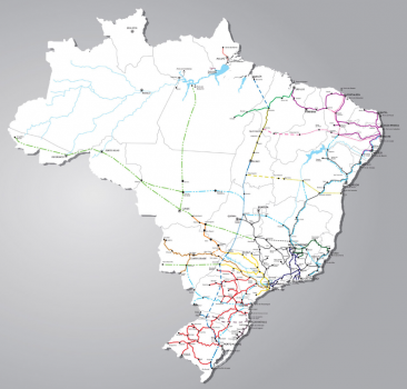 Mapa ferroviário brasileiro