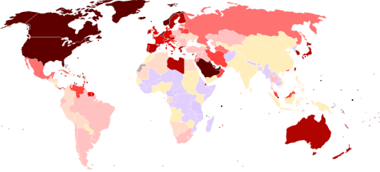 Consumo de petróleo no mundo, por país